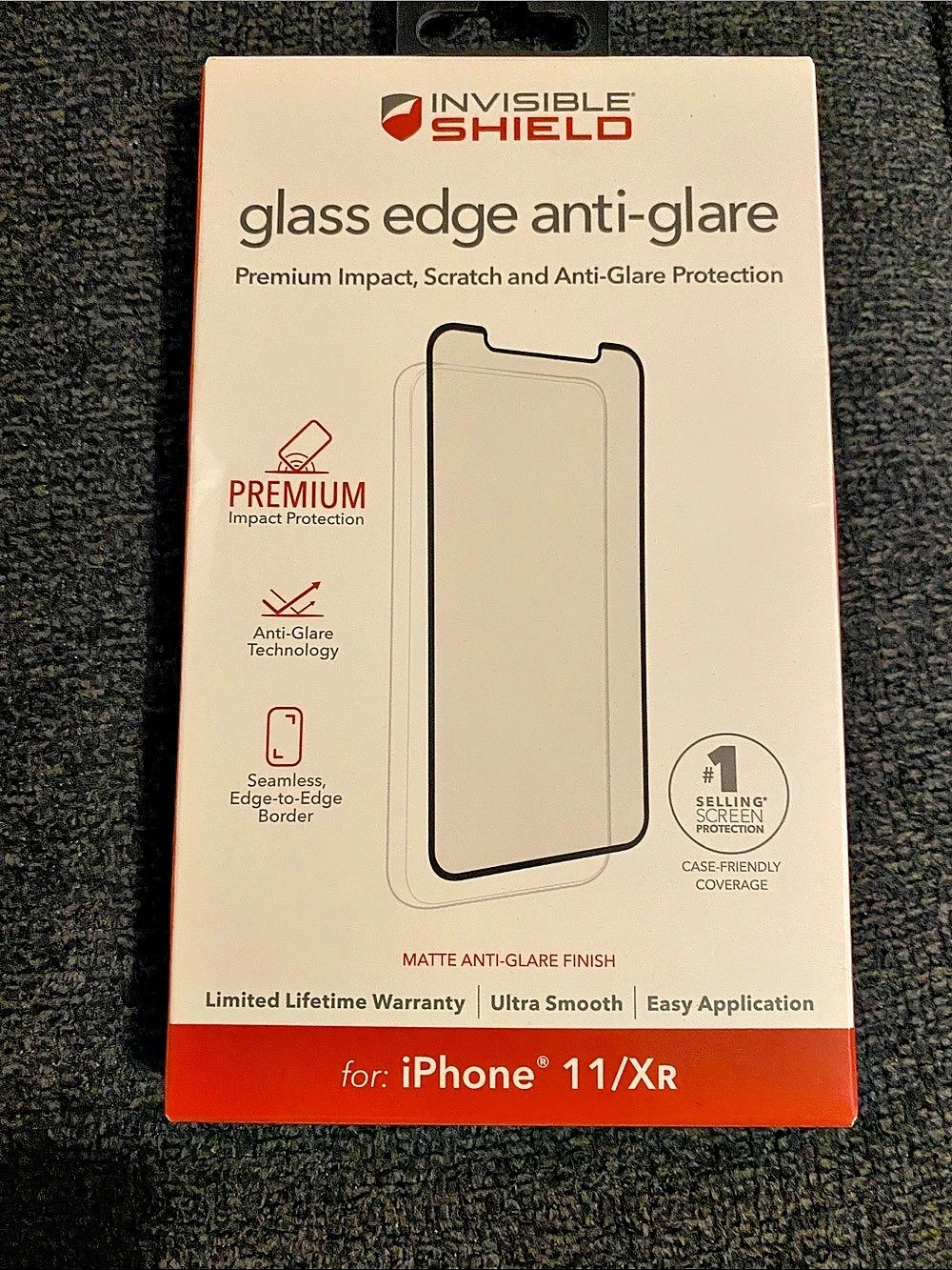 InvisibleShield Glass Edge Anti-Glare Screen Protector for iPhone 11/XR NWT